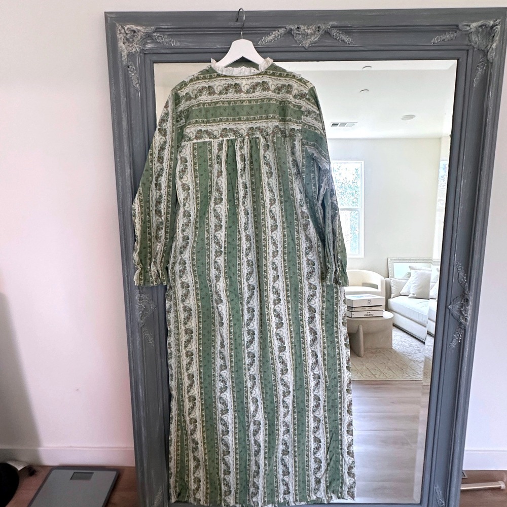 Vintage 70s Lane Bryant Cottagecore Granny Night Gown Country Lace Trim Ruffle L - Picture 4 of 7